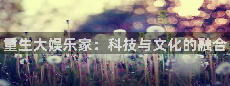 赢彩网招商：重生大娱乐家：科技与文化的融合
